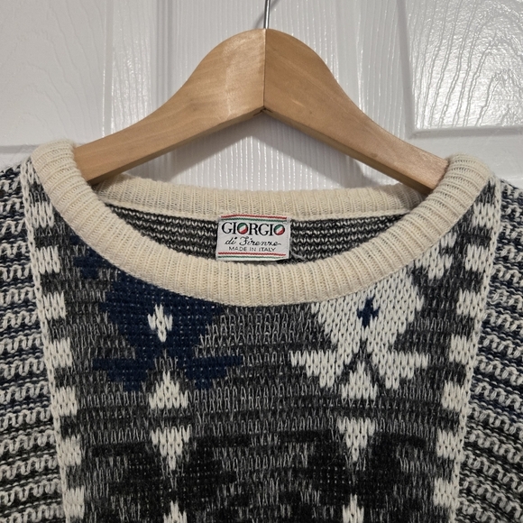 Giorgio Di Firenze Men's Knit Crew Neck Wool Blend Cosby Sweater Size Medium - Picture 4 of 16